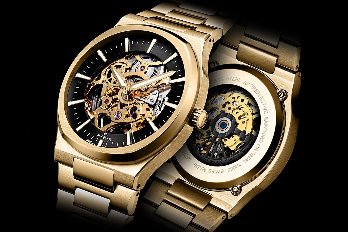 Appella – 12006.1114AS, goldfarbene Automatikuhr aus Edelstahl