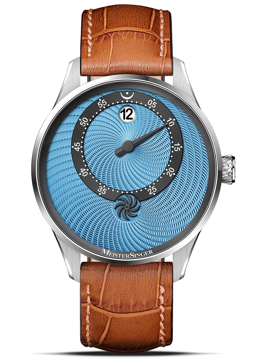 Meistersinger Edition Panthero Jumping Hour Guilloché: Frontansicht Uhr