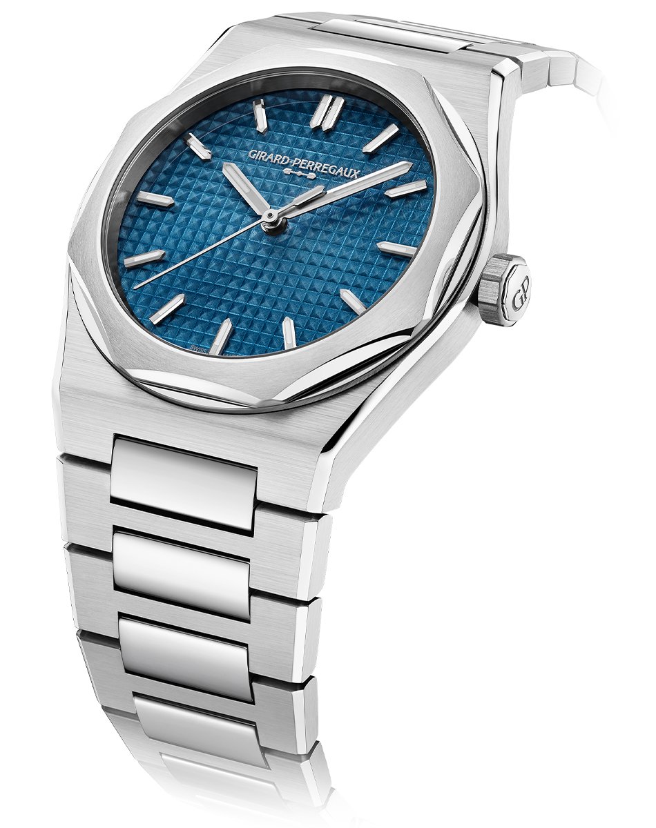 Girard-Perregaux – Laureato Fifty, Stahlsportuhr mit Manufakturkaliber und aufwendig gearbeitetem Zifferblatt