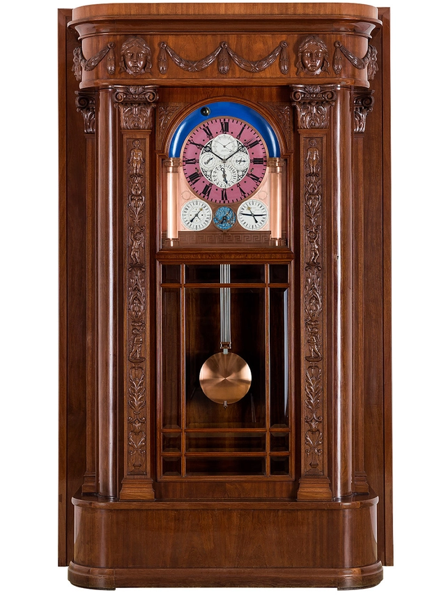 Deutsches Uhrenmuseum Astronomische Kunstuhr, Standuhr von vorne