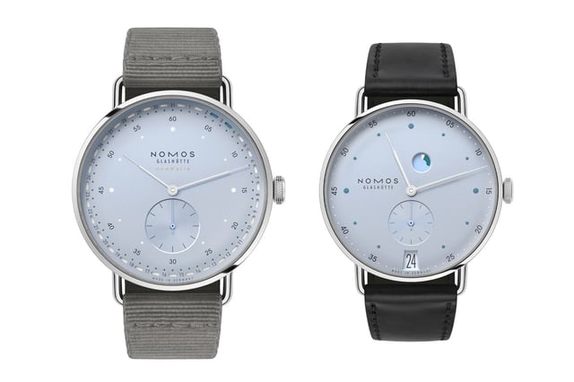 Nomos: Metro Neomatik 41 Update eisblau und Metro Datum Gangreserve 