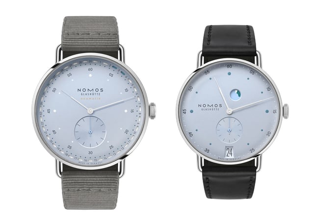 Nomos: Metro Neomatik 41 Update eisblau und Metro Datum Gangreserve 