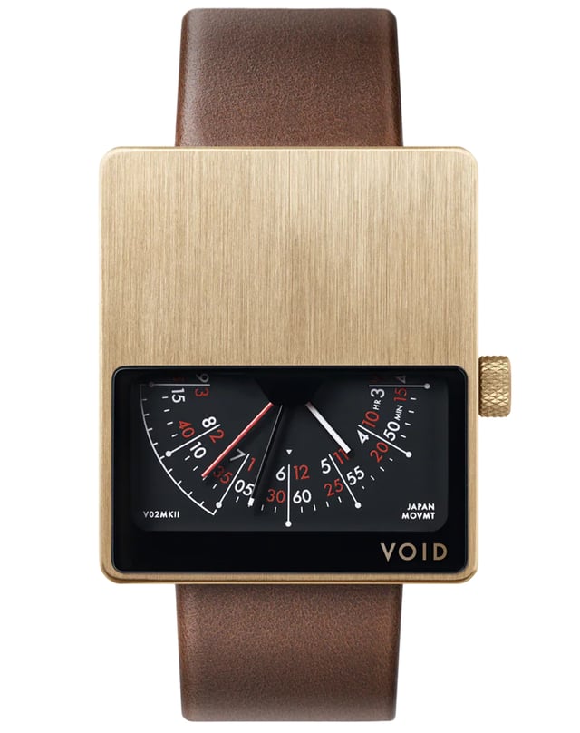 Void Watches – V02MKII, ausgefallene Uhr aus Edelstahl mit besonderer Zeitanzeige