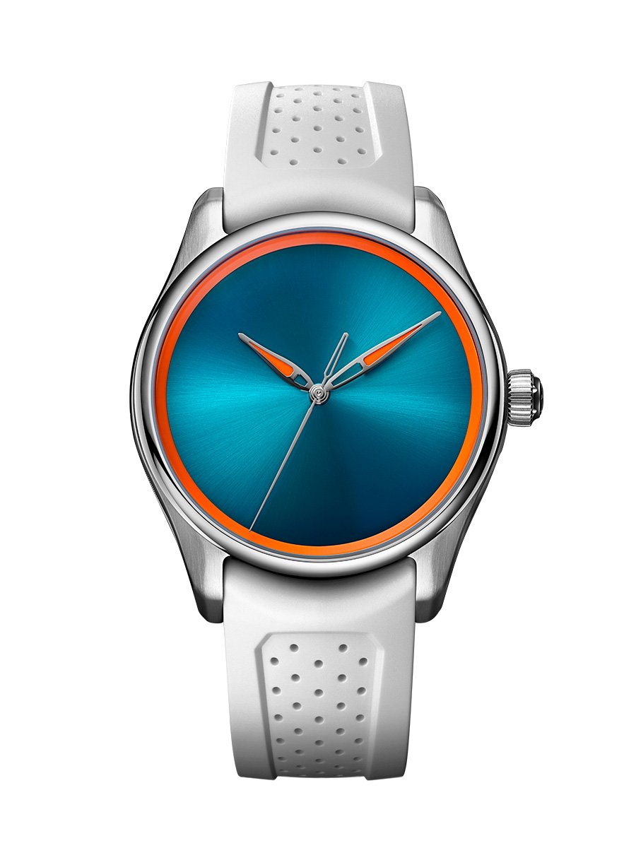 H. Moser & Cie. Pioneer Centre Seconds Spiced Aqua, Uhr von vorne
