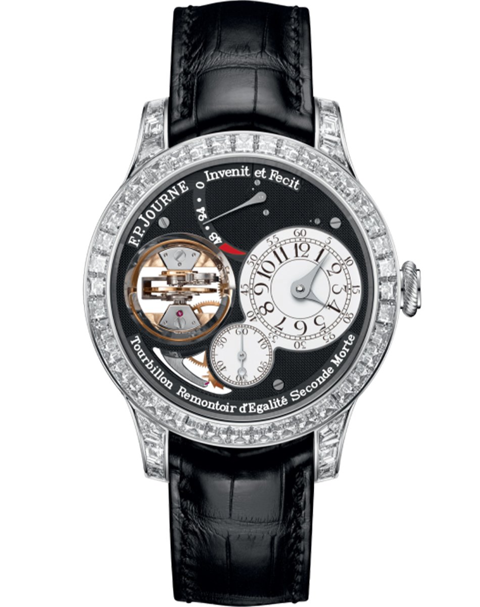 Dresswatch: Haute Horlogerie: F.P. Journe – Tourbillon Souverain Vertical Joaillerie, elegante Uhr mit Tourbillon und Diamantbesatz