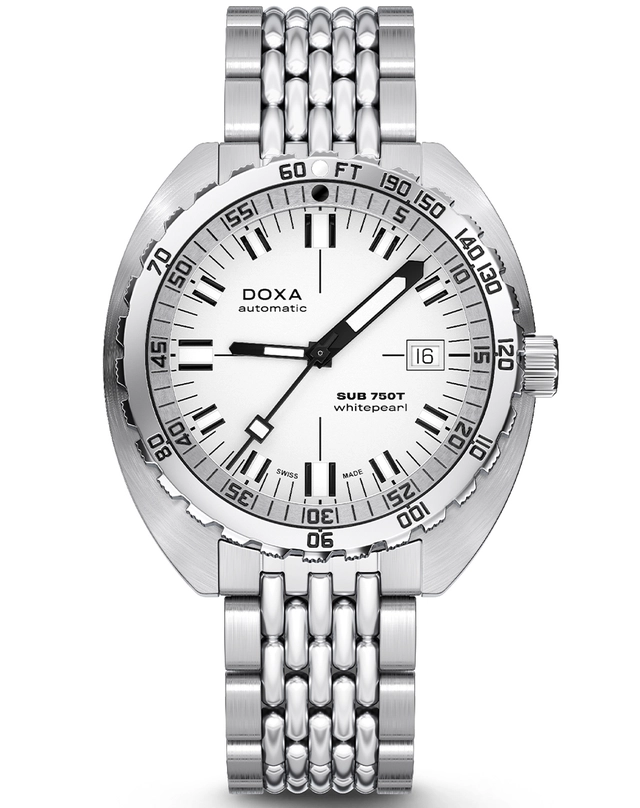 Doxa – SUB 750T, Taucheruhr aus Edelstahl mit weißem Zifferblatt