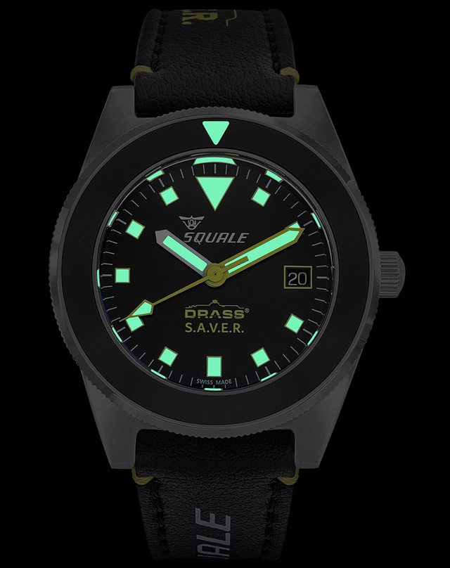 Squale – Drass S.A.V.E.R., professionelle Taucheruhr aus Edelstahl mit Automatikkaliber und schwarzem Zifferblatt