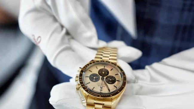 Die Omega-Neuheiten wie die Moonwatch in Moonshine-Gold beeindruckten. Foto: Marcus Krüger, Hamburg