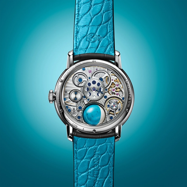 Arnold & Son, Luna Magna Steel Turquoise, Rückseite mit Kaliber