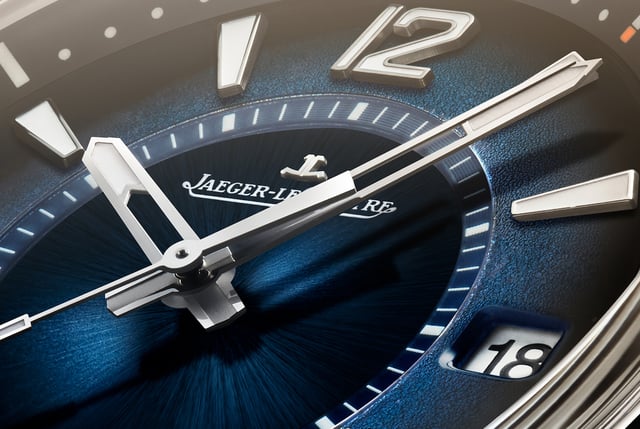 Nahaufnahme der Jaeger-LeCoultre Polaris Date, Zifferblatt