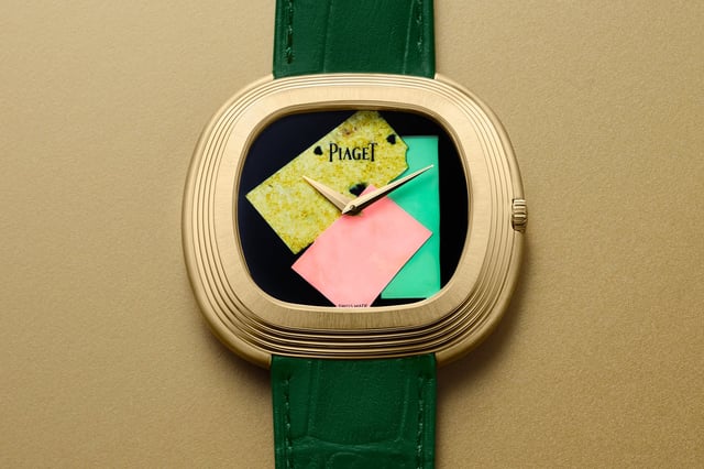 Luxusuhr von Piaget mit Steinzifferblatt aus Gold