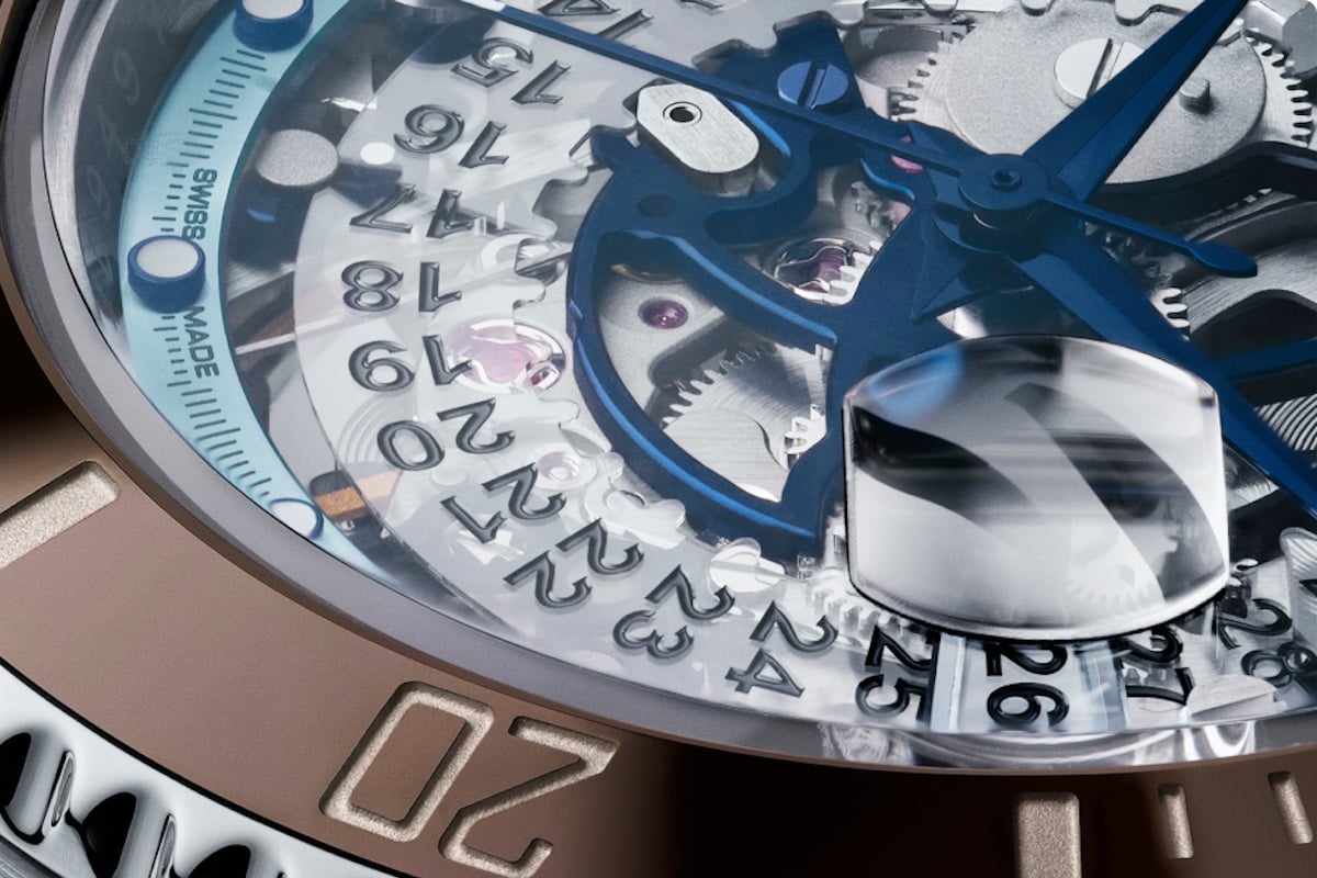 Detail vom Zifferblatt der Artisans De Genève Rolex Submariner „Brown Ice