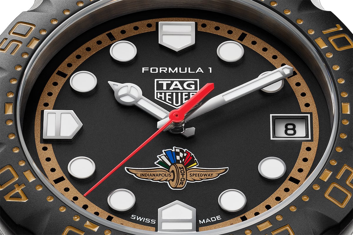 TAG Heuer Formula 1 Solargraph x Indy 500, Zifferblatt Detailaufnahme