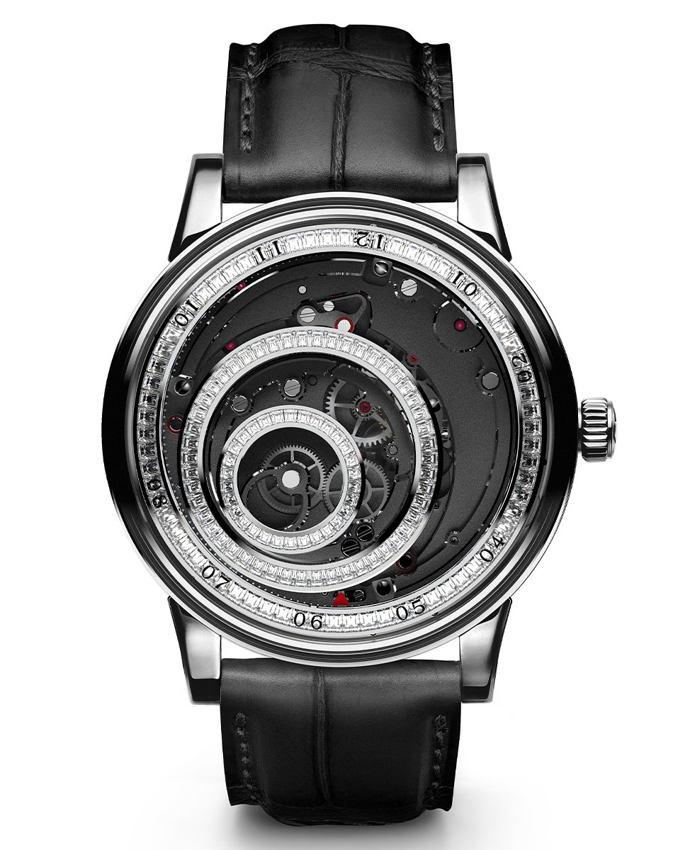 Trilobe Une Folle Journée Diamant, diamantbesetzte Uhr mit besonderer Anzeige