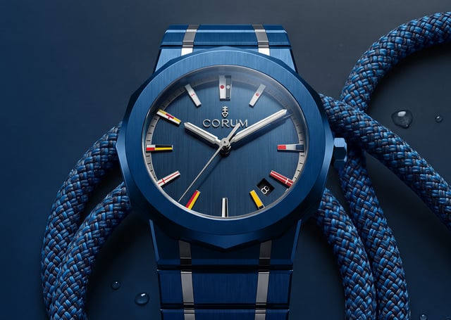 Corum Admiral Keramik, A39.231.CB0.5F: closeup Keramikuhr