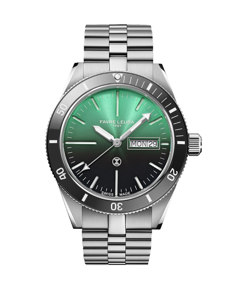 Favre Leuba: Deep Raider Day Date Green