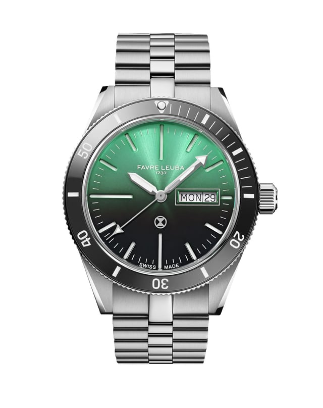 Favre Leuba: Deep Raider Day Date Green