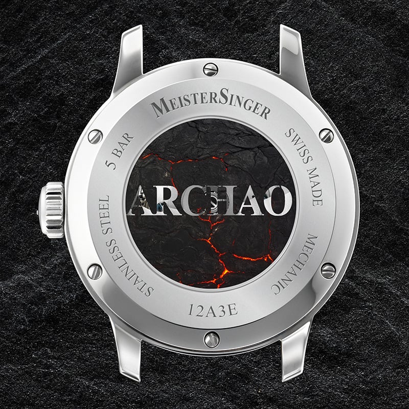 Meistersinger Archao Edelstahl, Gehäuseboden