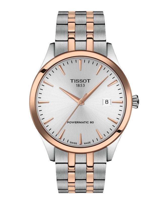 Tissot: Classic Dream Powermatic 80 in Bicolor Stahl-Roségold