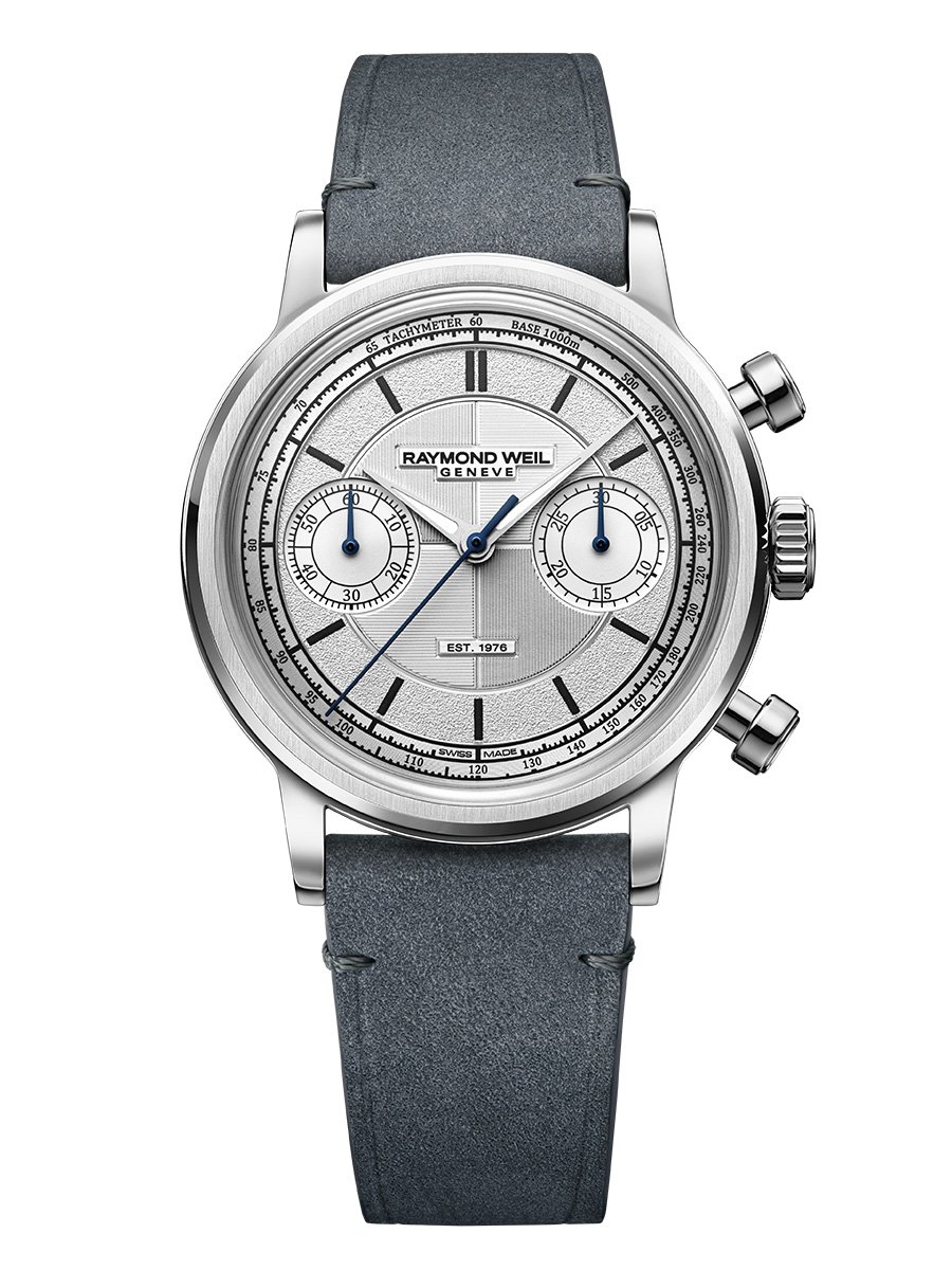 Raymond Weil Millesime The Fifty 37 mm, Referenz 1976-STC-65001, Frontansicht Uhr