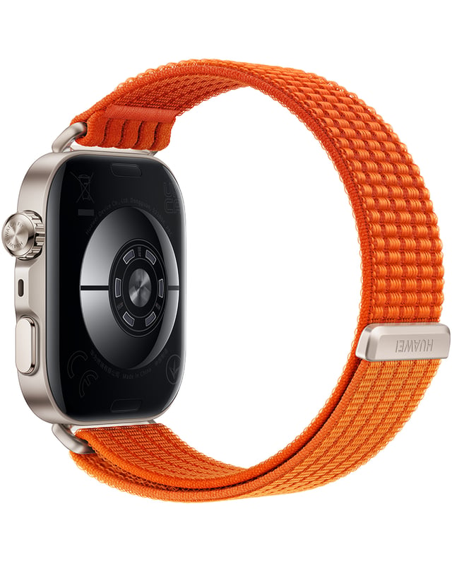 Huawei Watch Fit 5 Pro, Smartwatch mit Gesundheits- und Sportfunktionen und orangefarbenem Band