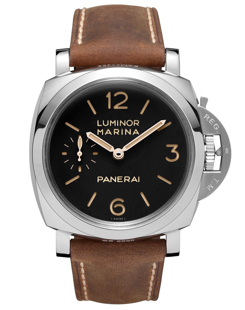 Panerai – Luminor, Taucheruhr aus Edelstahl mit Lederband