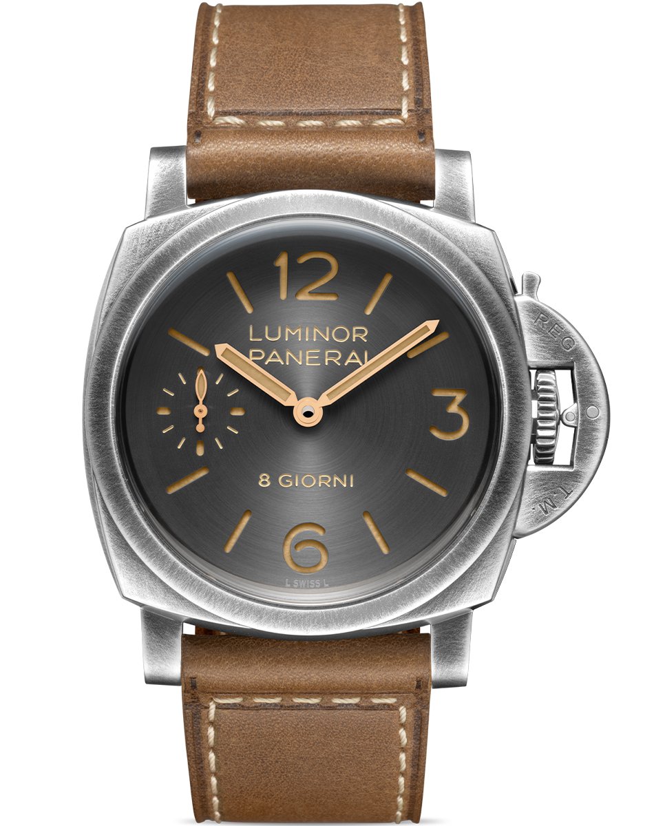 Panerai Luminor 8 Giorni PAM01733, Handaufzugsuhr mit Lederband 