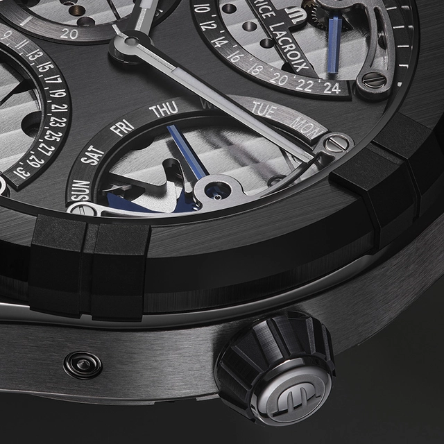 MauricecLacroixcAikoniccMaster Triple Retrograde, Detailaufnahme Wochentag