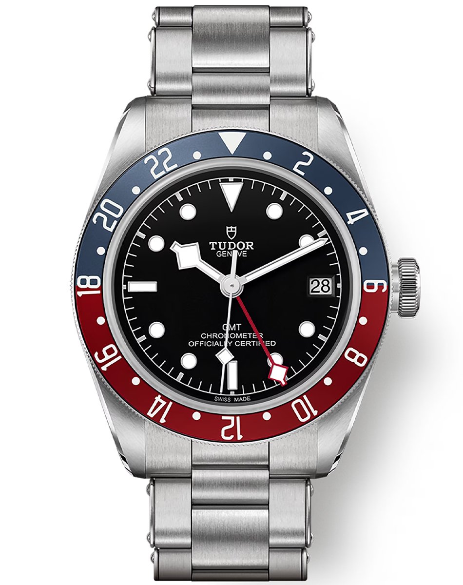 Tudor Black Bay GMT, Tollwatch aus Edelstahl mit blau-roter Lünette und Automatikwerk