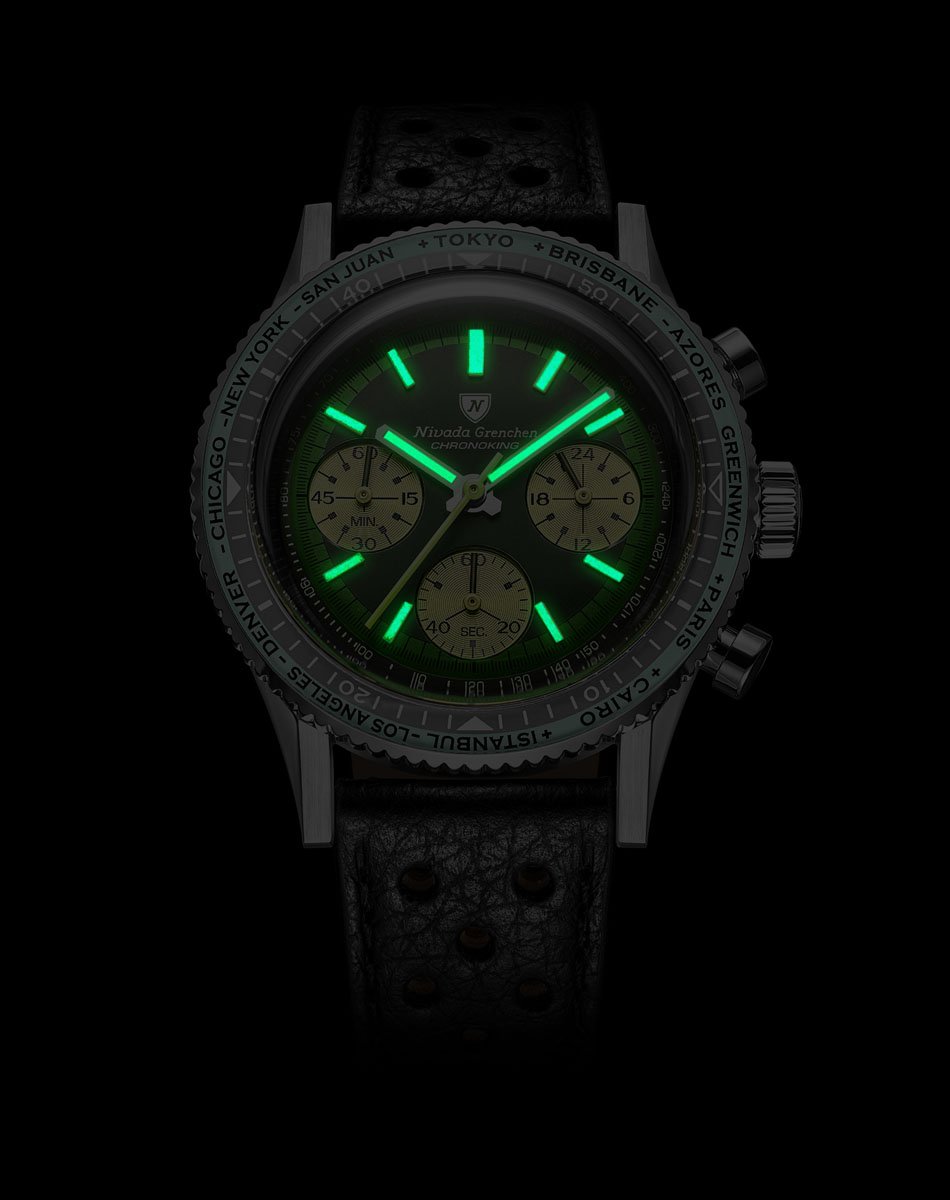 Nivada Grenchen: Die Chronoking Mecaquartz Summer Edition in der Dunkelheit