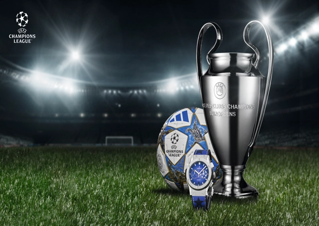 Hublot Classic Fusion Chronograph UEFA Champions League Titanium mit Ball und Henkelpott