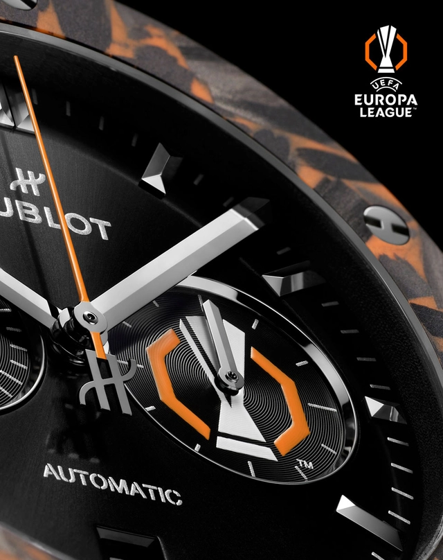 Hublot: Classic Fusion Chronograph UEFA Europa League Titanium Carbon Detail