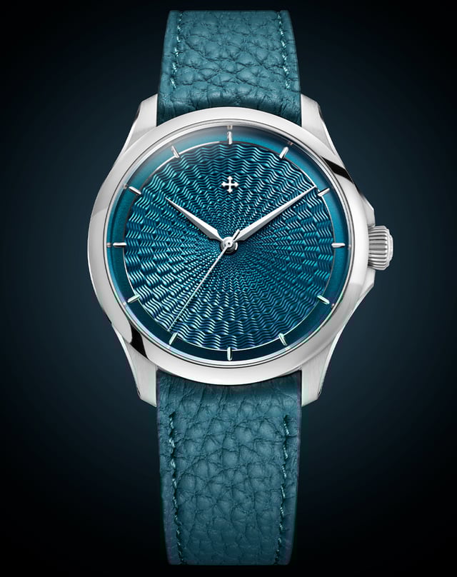 Venezianico – Redentore Utopia, Edelstahluhr mit Manufakturkaliber am blauen Lederband 