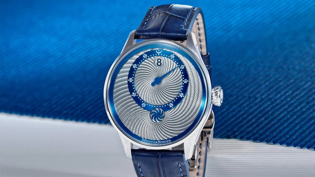 Front der Meistersinger Souscription Panthero Jumping Hour Guilloché  