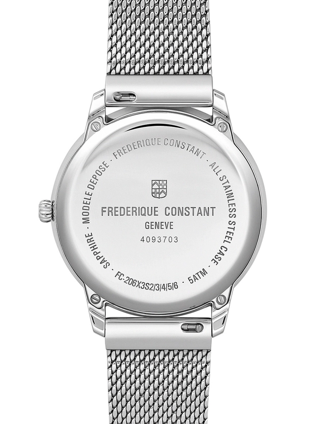 Frederique-Constant-Classics-Moneta-Moonphase geschlossener Gehäuseboden und Band