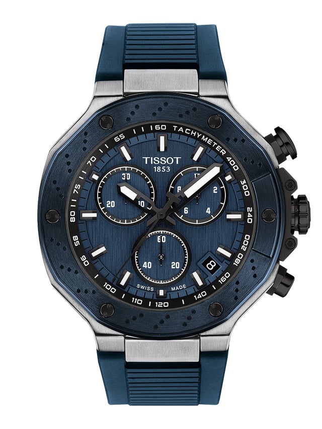 Tissot: T-Race-Quartz-Chronograph, ref. 141 417 27 041 00, blaues ZB, Front