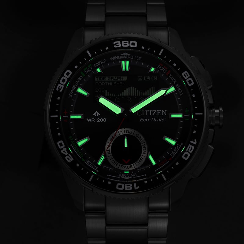 Citizen Promaster Wave Tracker, Ref. JV3001-53E: Nachtansicht Uhr