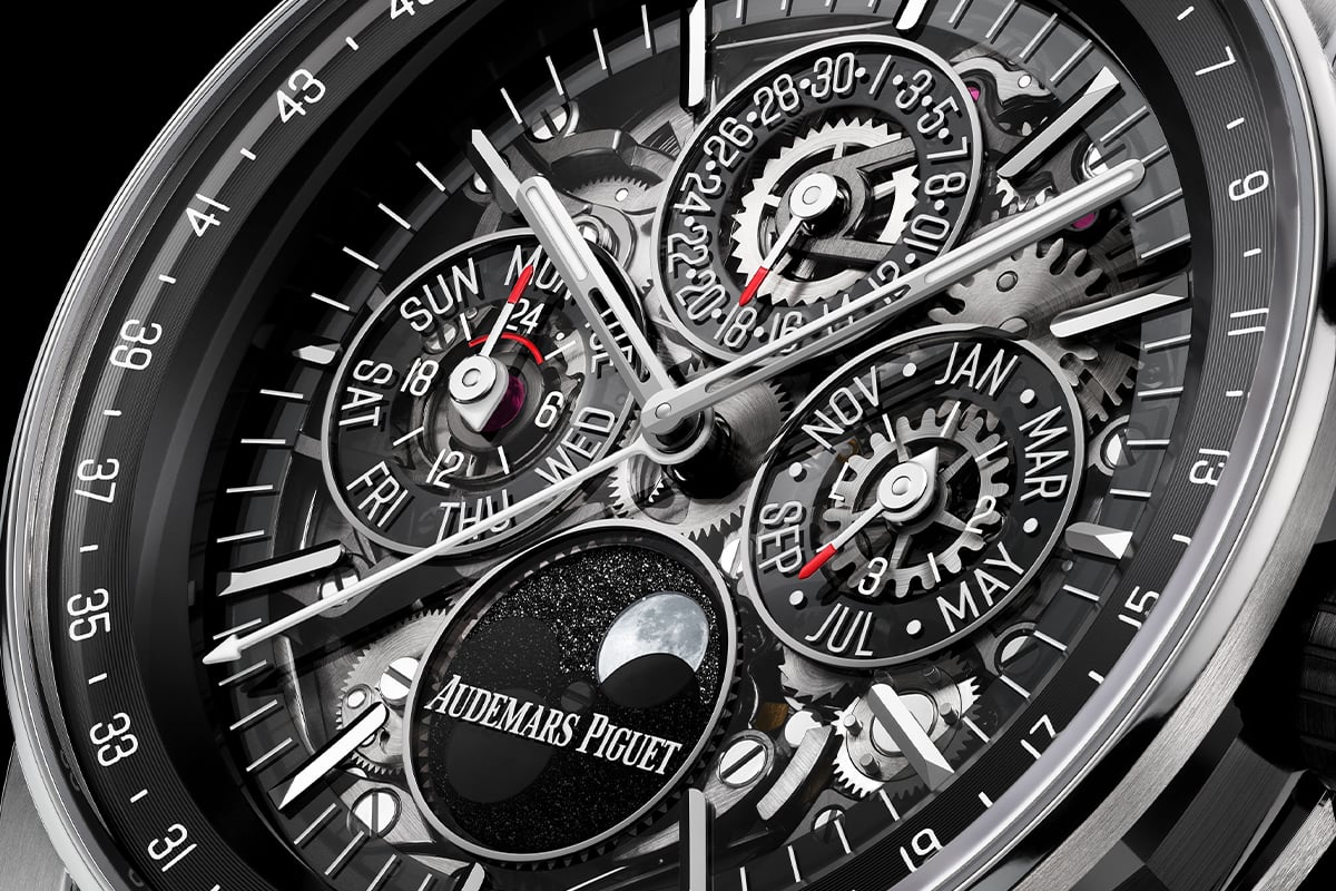 Audemars Piguet – Code 11.59 Ewiger Kalender Automatik Squelette, Komplikationsuhr mit skelettiertem Zifferblatt