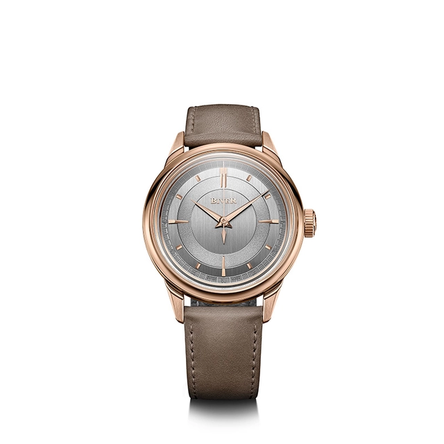 Biver-Automatique-Two-Tone, Rosegolduhr vor weissem Hintergrund