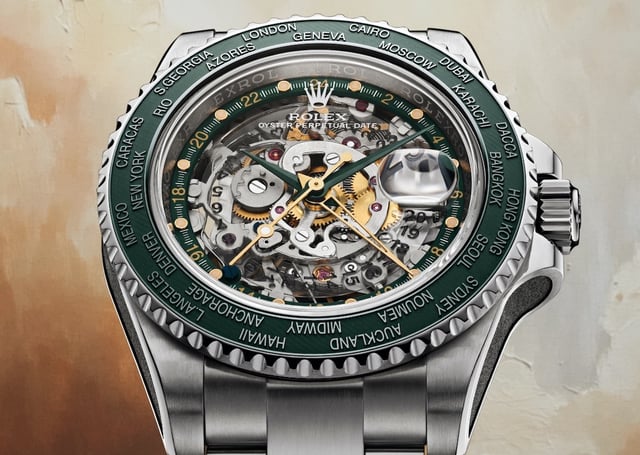 Zifferblatt der Afrika von Artisans de Genève an der Rolex GMT Master II