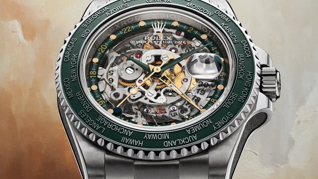 Zifferblatt der Afrika von Artisans de Genève an der Rolex GMT Master II