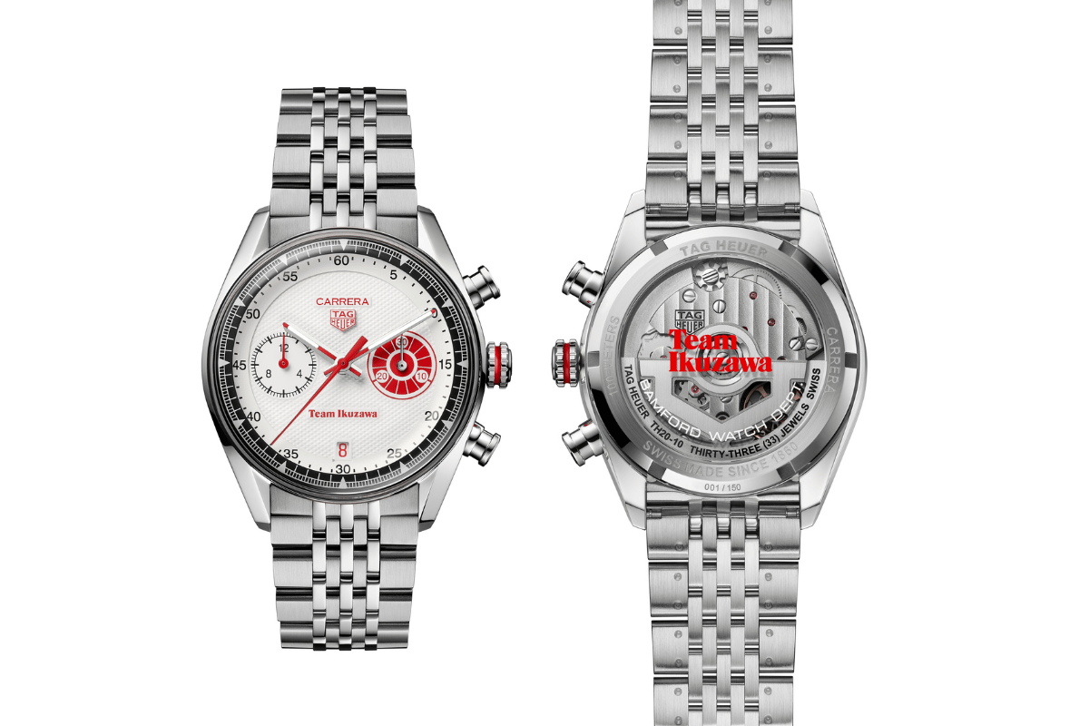 Front und Rückseite der Tag Heuer Carrera Chronograph x Team Ikuzawa