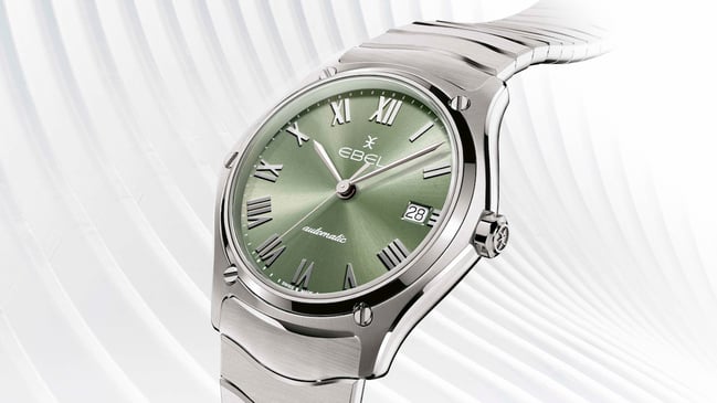 grünes Zifferblatt und Armband aus Edelstahl der Ebel Sport Classic 37 mm Automatic