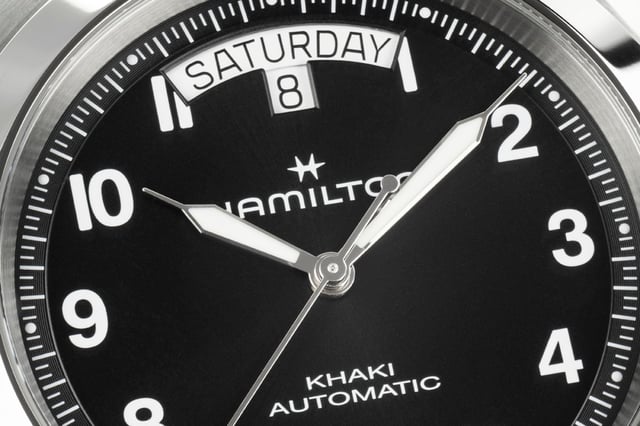 Hamilton Khaki Field-King-Day-Date-schwarz-Detail