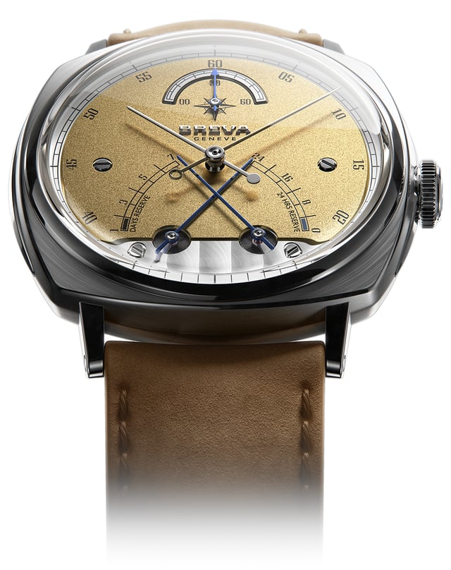 Breva Genève – „Segreto di Lario“ Meridian Gold, Luxusuhr aus Titan mit Handaufzugswerk