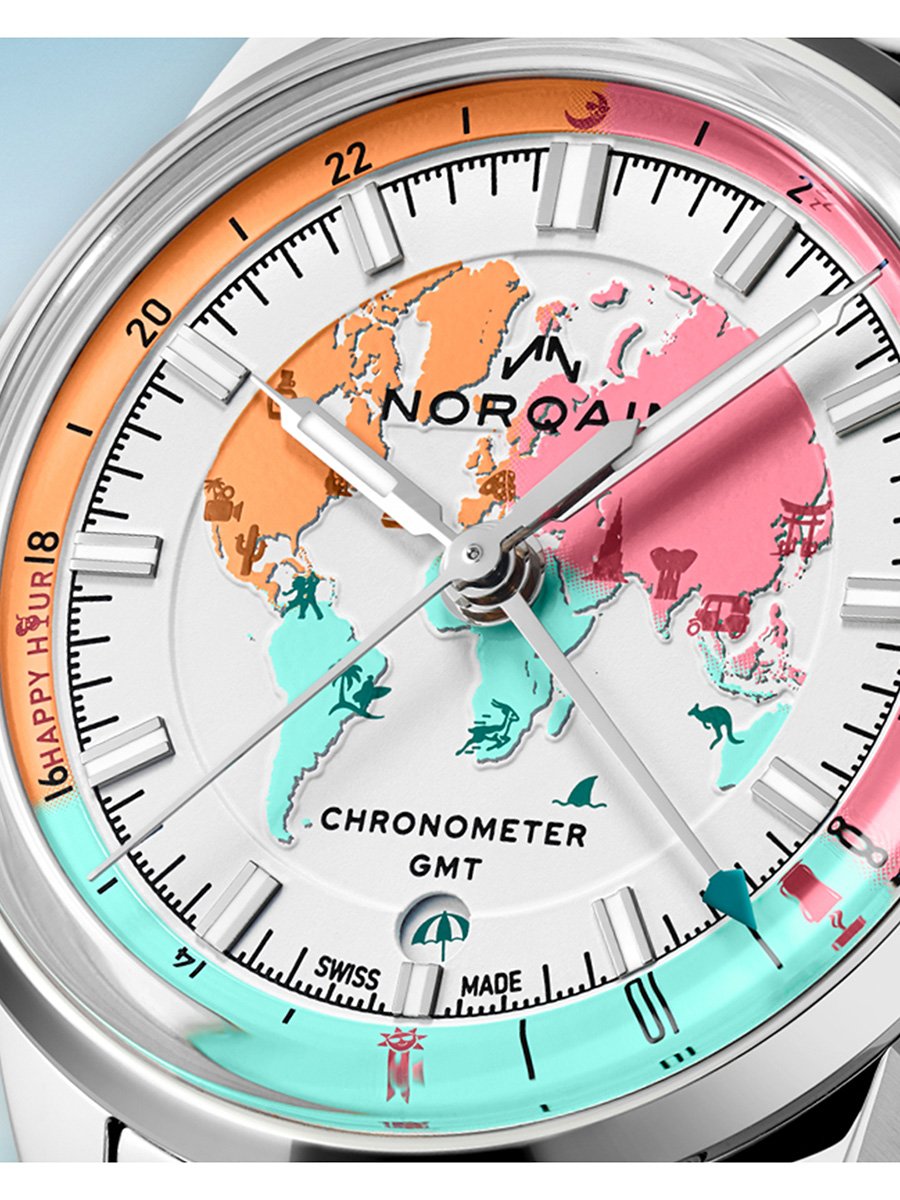 Norqain Freedom GMT Enjoy Life “Holiday” Limited Edition: Zifferblatt Detailaufnahme