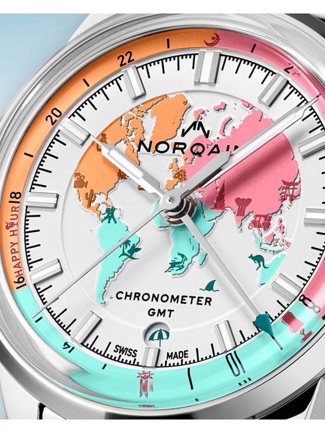 Norqain Freedom GMT Enjoy Life “Holiday” Limited Edition: Zifferblatt Detailaufnahme
