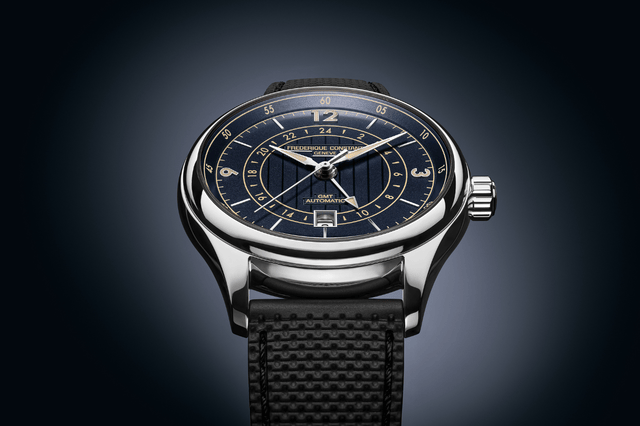 Nahaufname der Frederique Constant Classics Runabout Automatic GMT, Zifferblatt