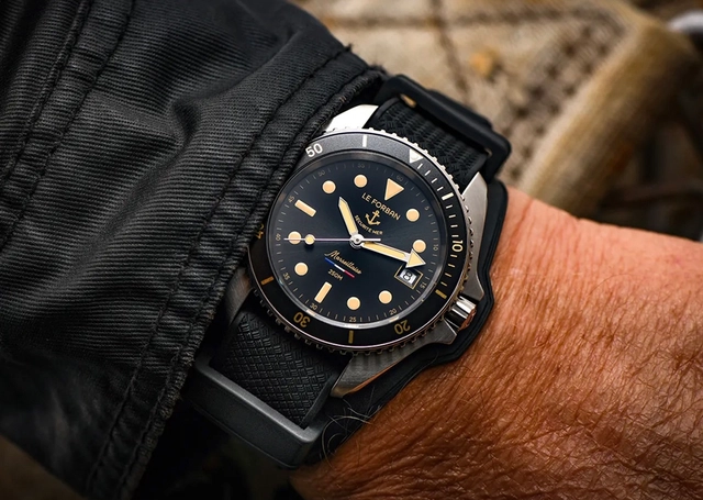 Le Forban Sécurité Mer – Marseillaise Abyss Blue, Taucheruhr mit Automatikwerk und Kautschukband aus Edelstahl