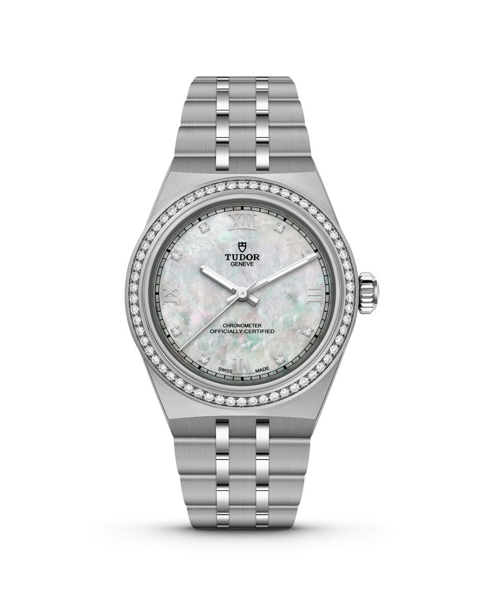 Tudor Royal 30 mm mit Perlmuttzifferblatt und Diamanten